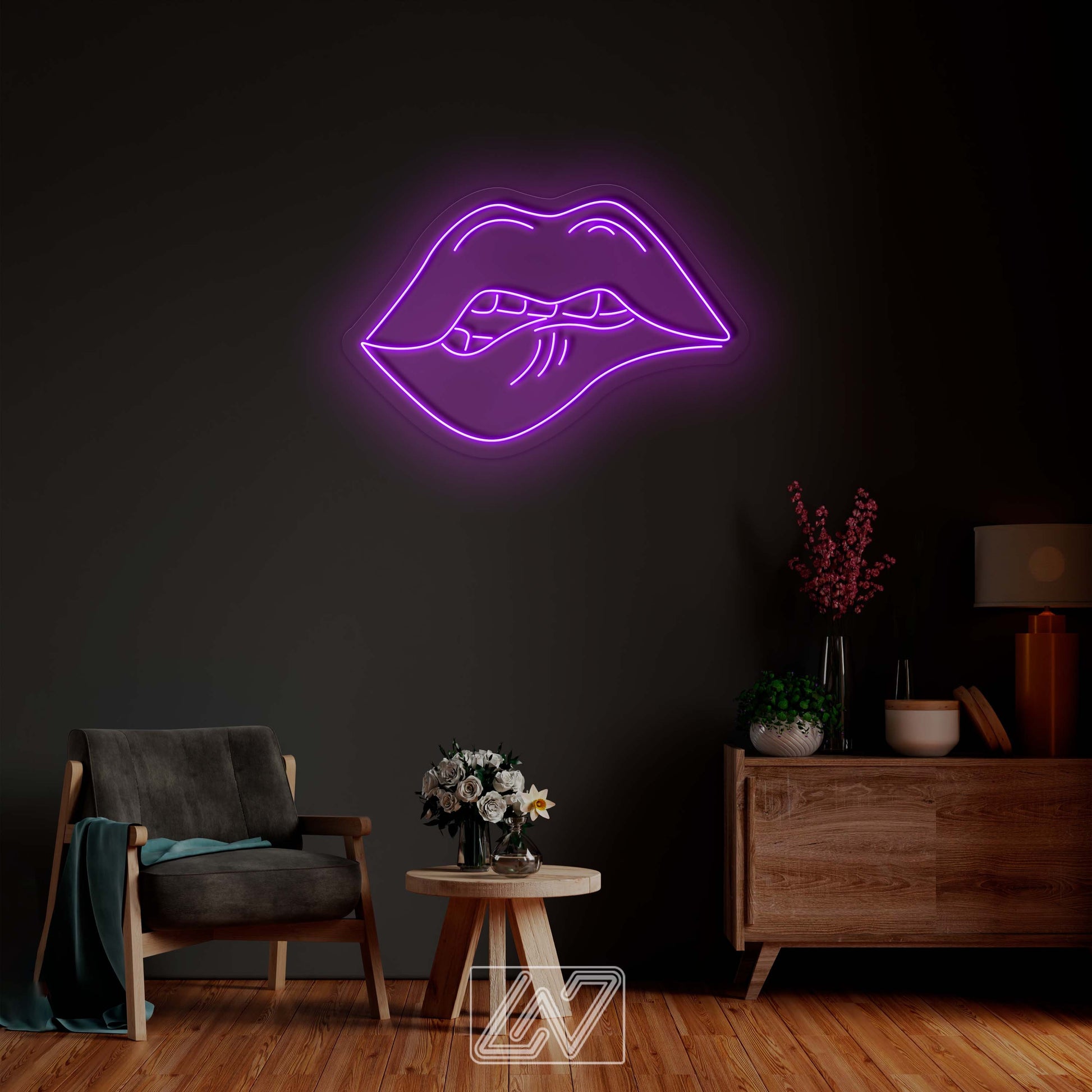 Sexy Lip - LED Neon Sign, Wall Decor, Wall Sign, Neon Lights, Kiss Lips Neon Light, Kiss Neon Sign, Lips Neon Sign