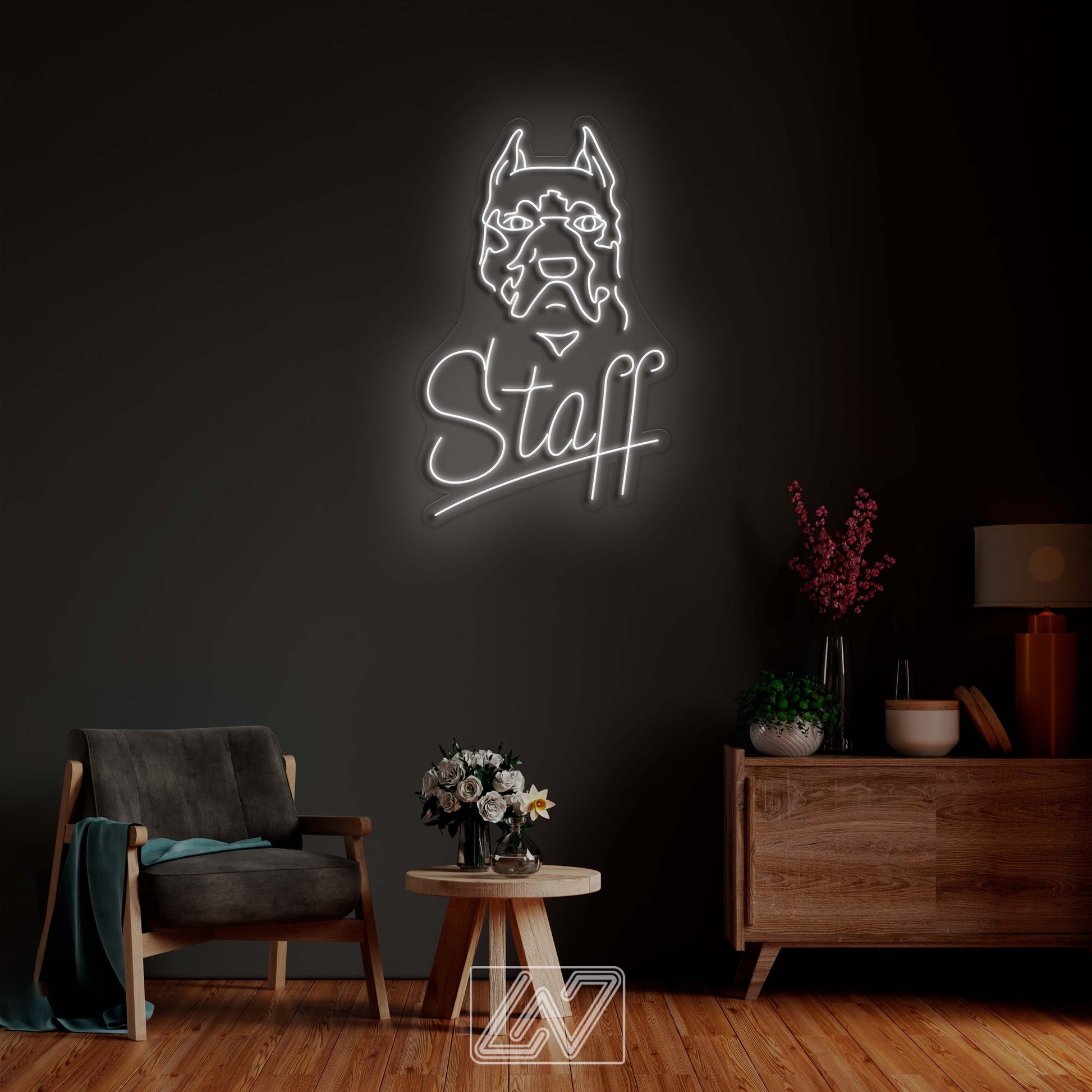 Stafford- LED Neon Sign, Dog Neon Sign, Custom Neon Sign, Pet Neon light, Dog Home Decor, Neon Sign for Bedroom,Staffordshire bull terrier