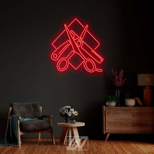 Barber Shop - Scissors neon light, Scissors neon sign, Scissors led sign custom, Barber Shop Scissors neon sign, Hair beauty salon