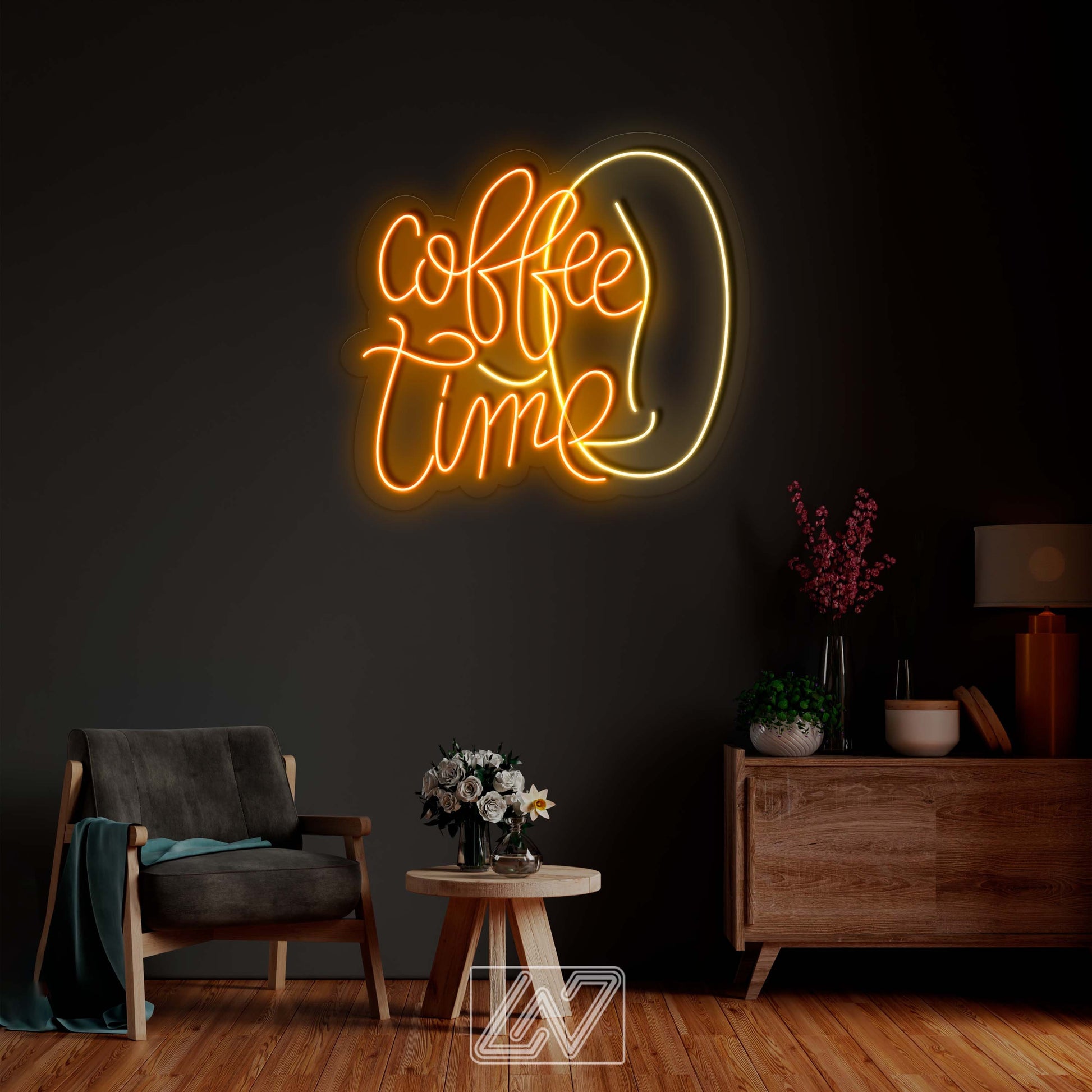 Coffee Time - LED Neon Sign, Coffee Shop Sign, Business Logo Sign, Shop Name Sign, Coffee House Sign, Coffee Bar Decor,Coffee Cup