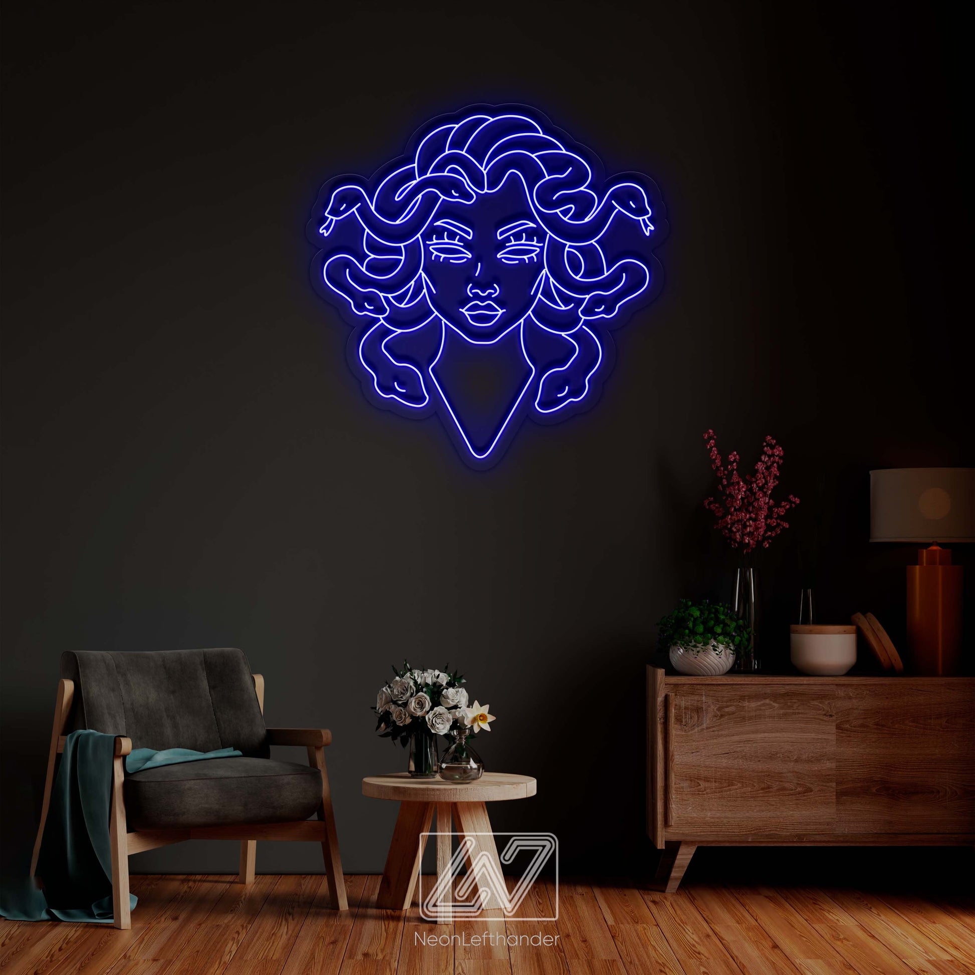 Medusa - LED Neon Sign, Greek Mythology Neon Sign, Medusa Neon Sign, Gorgon Neon Art, Medusa Wall Decor, Mythology Character