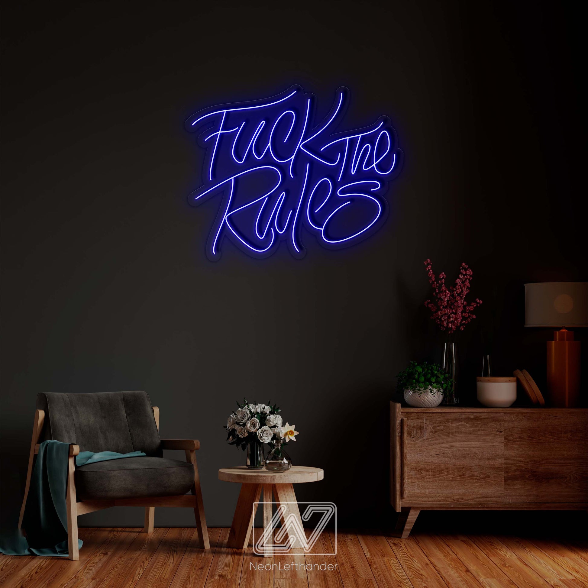 F*ck The Rules - LED Neon Sign, Vibe Neon Sign, Fuck Off Neon Sign, Neon Sign Bedroom, Funny Neon Sign, Dirty Words Led Sign