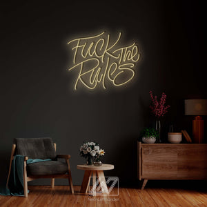 F*ck The Rules - LED Neon Sign, Vibe Neon Sign, Fuck Off Neon Sign, Neon Sign Bedroom, Funny Neon Sign, Dirty Words Led Sign