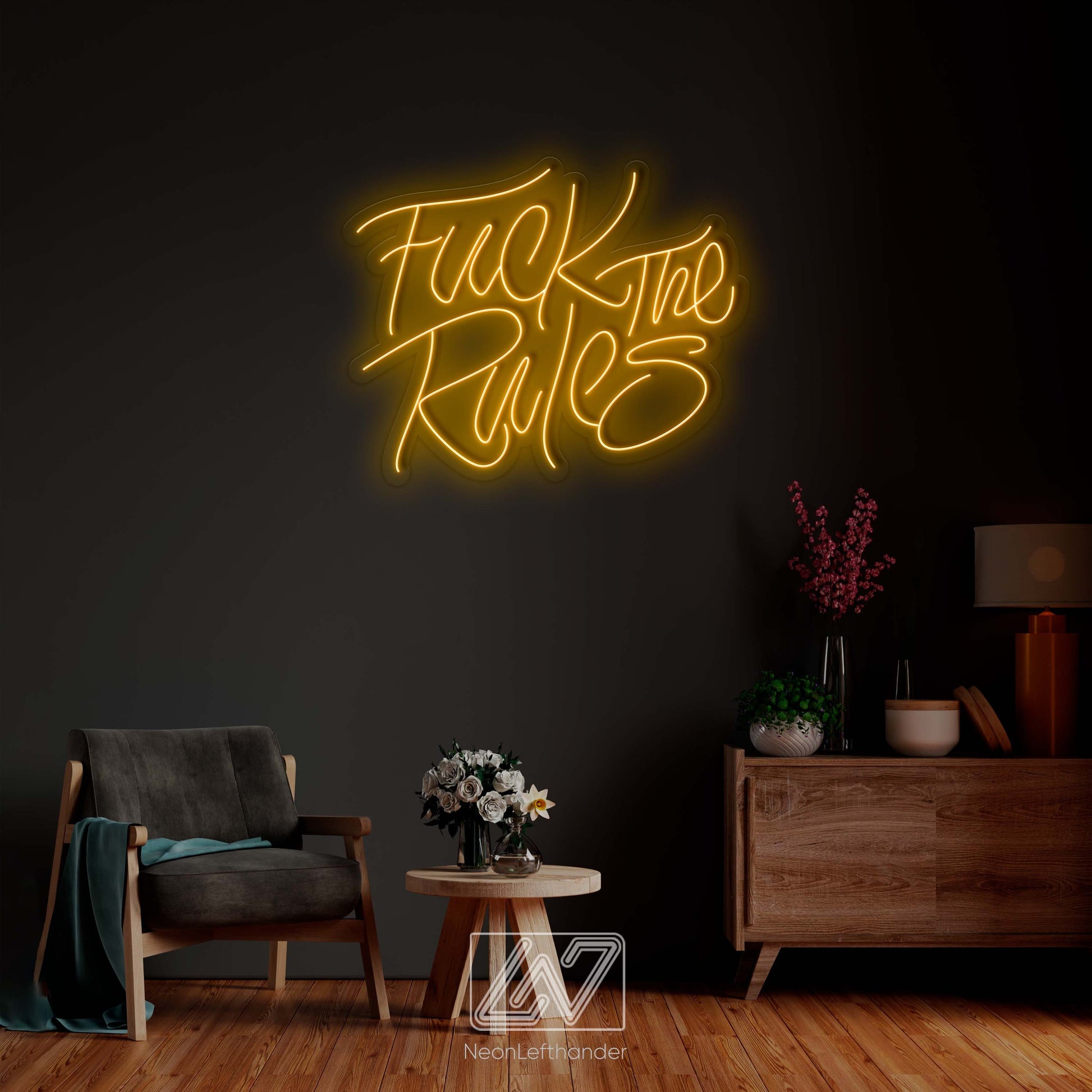 F*ck The Rules - LED Neon Sign, Vibe Neon Sign, Fuck Off Neon Sign, Neon Sign Bedroom, Funny Neon Sign, Dirty Words Led Sign