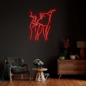 Smoking Girl - LED Neon Sign,  Custom Sexy Woman, Smoking Girl Led Signs, Smoking Girl Neon Signs, Woman With a Cigarette