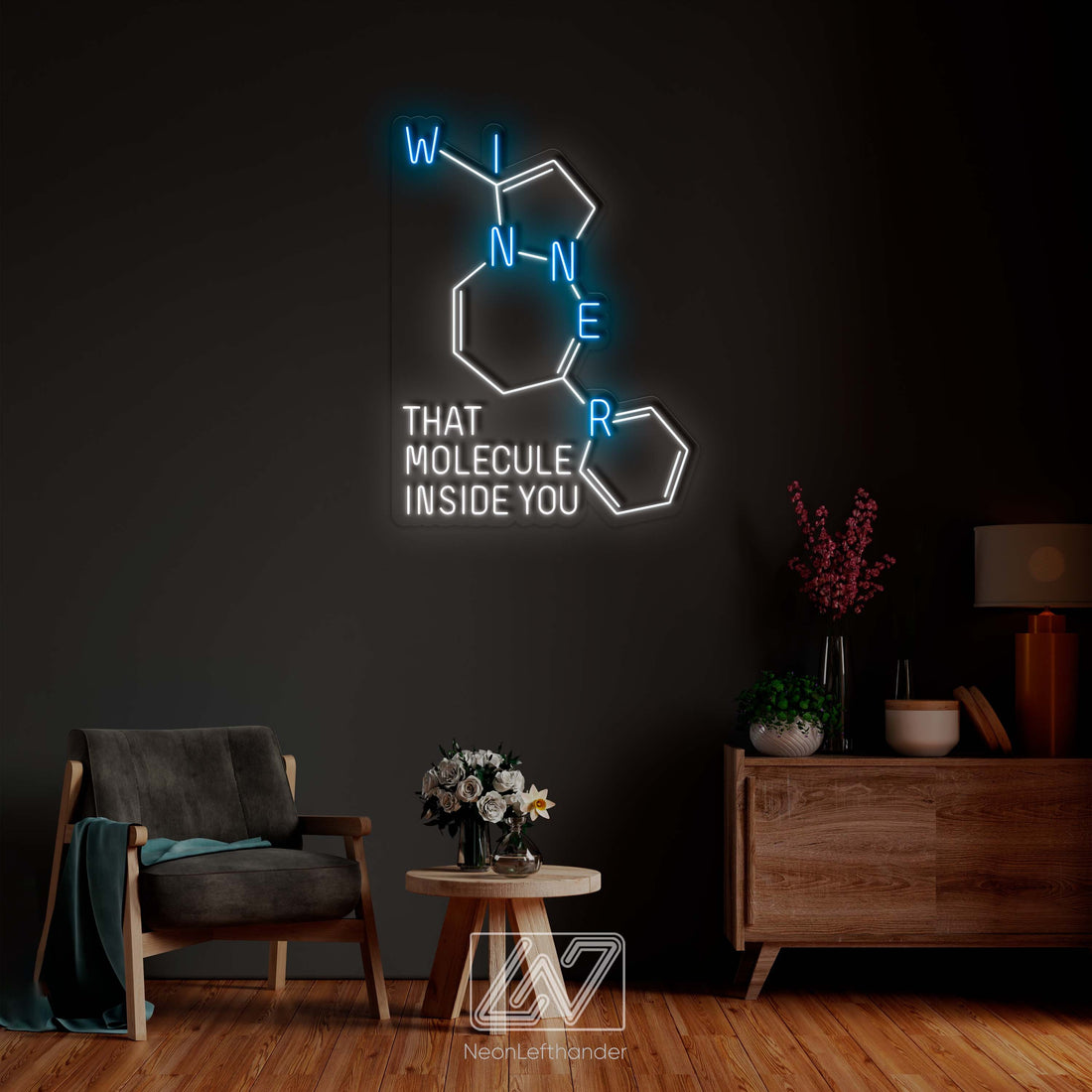 Winner - LED Neon Sign, Custom Neon Sign, Motivation Neon Sign, Inspiration Neon Light, Vibe Neon Sign, Molecule, Chemical Formula Neon Sign