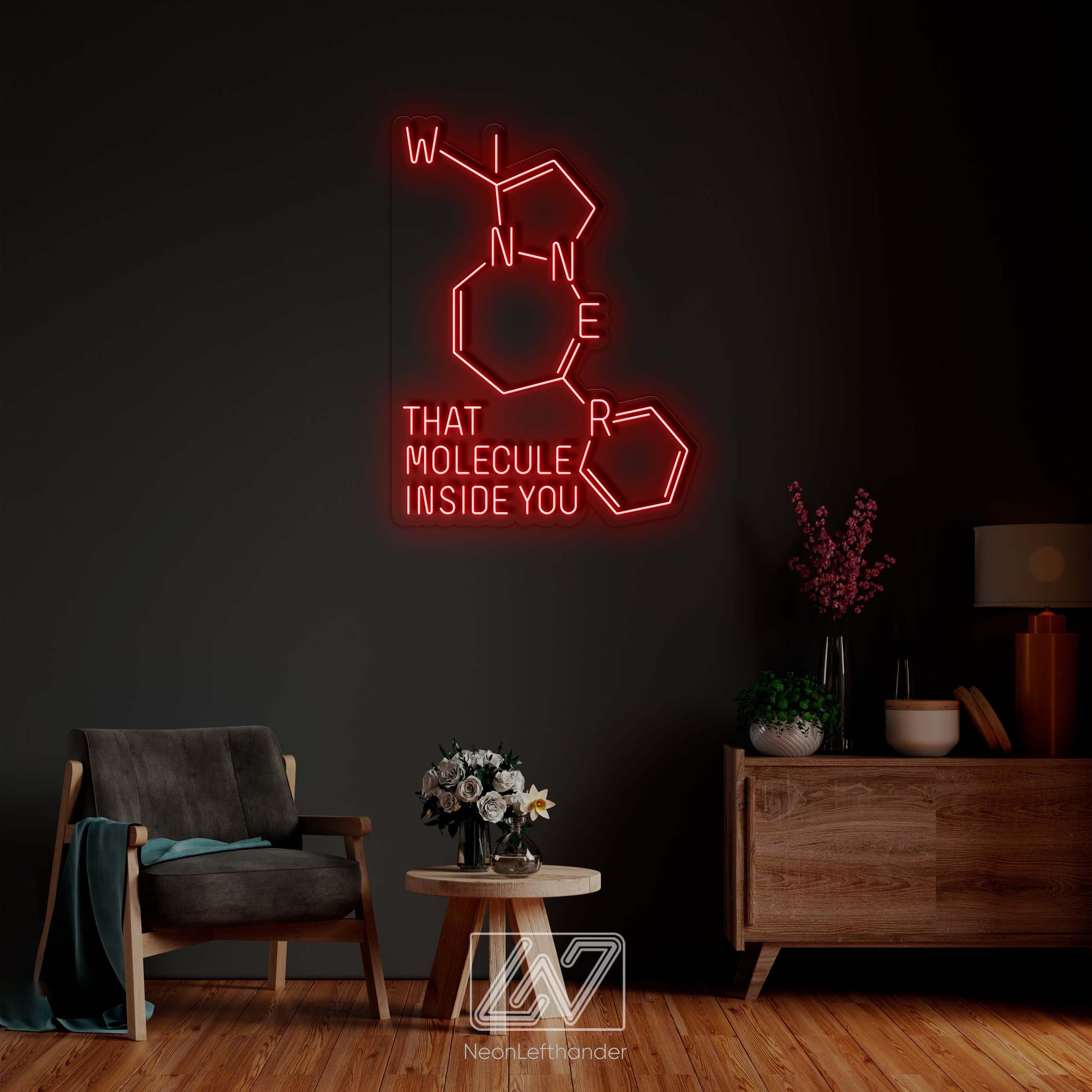 Winner - LED Neon Sign, Custom Neon Sign, Motivation Neon Sign, Inspiration Neon Light, Vibe Neon Sign, Molecule, Chemical Formula Neon Sign