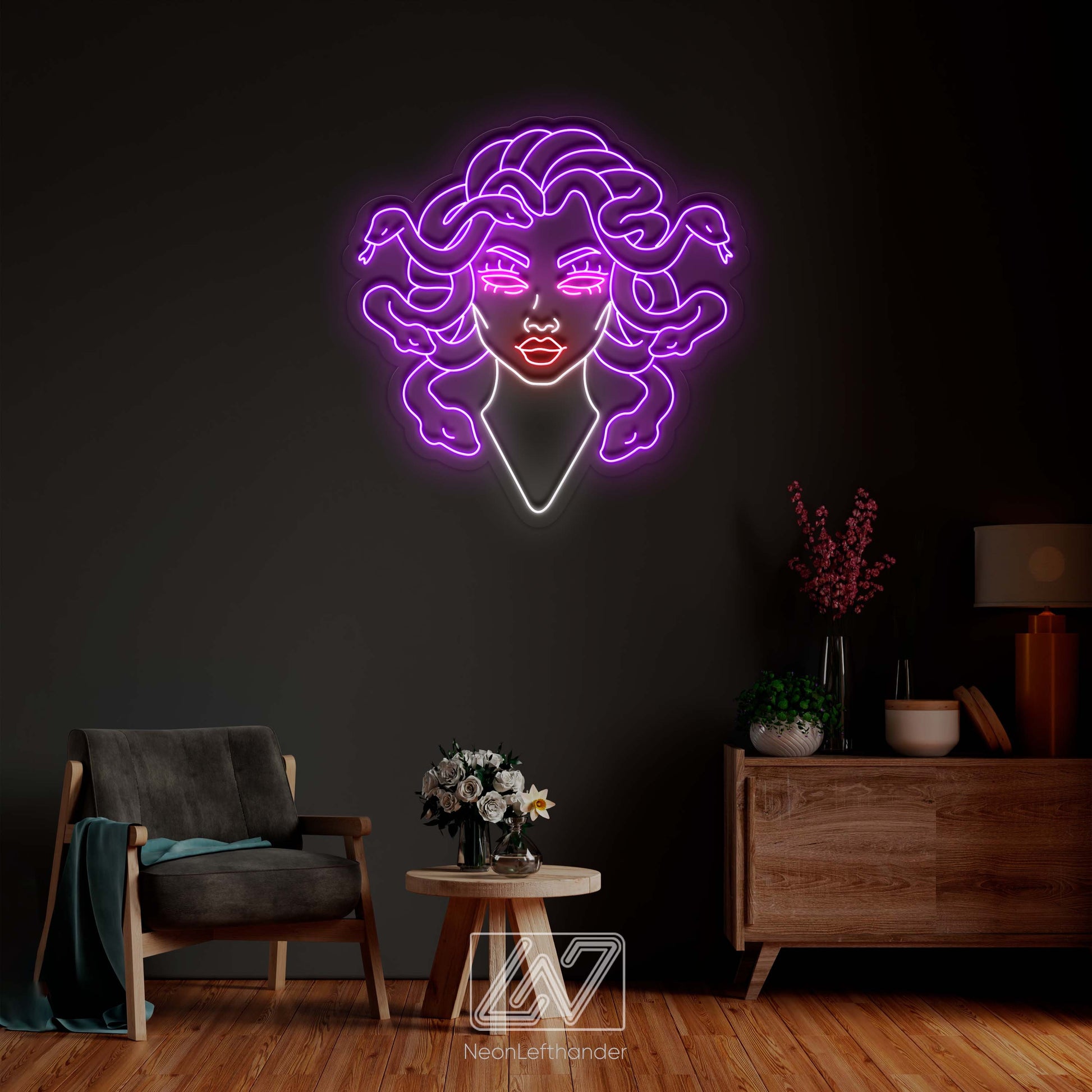 Medusa - LED Neon Sign, Greek Mythology Neon Sign, Medusa Neon Sign, Gorgon Neon Art, Medusa Wall Decor, Mythology Character