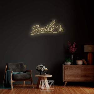 Smile - LED Neon Sign, Smiley Face Neon Sign, Smile LED Decor, Emoji Neon Sign, Custom Neon Sign, Funny Neon Sign, Smiley Emoji