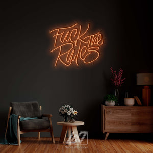 F*ck The Rules - LED Neon Sign, Vibe Neon Sign, Fuck Off Neon Sign, Neon Sign Bedroom, Funny Neon Sign, Dirty Words Led Sign