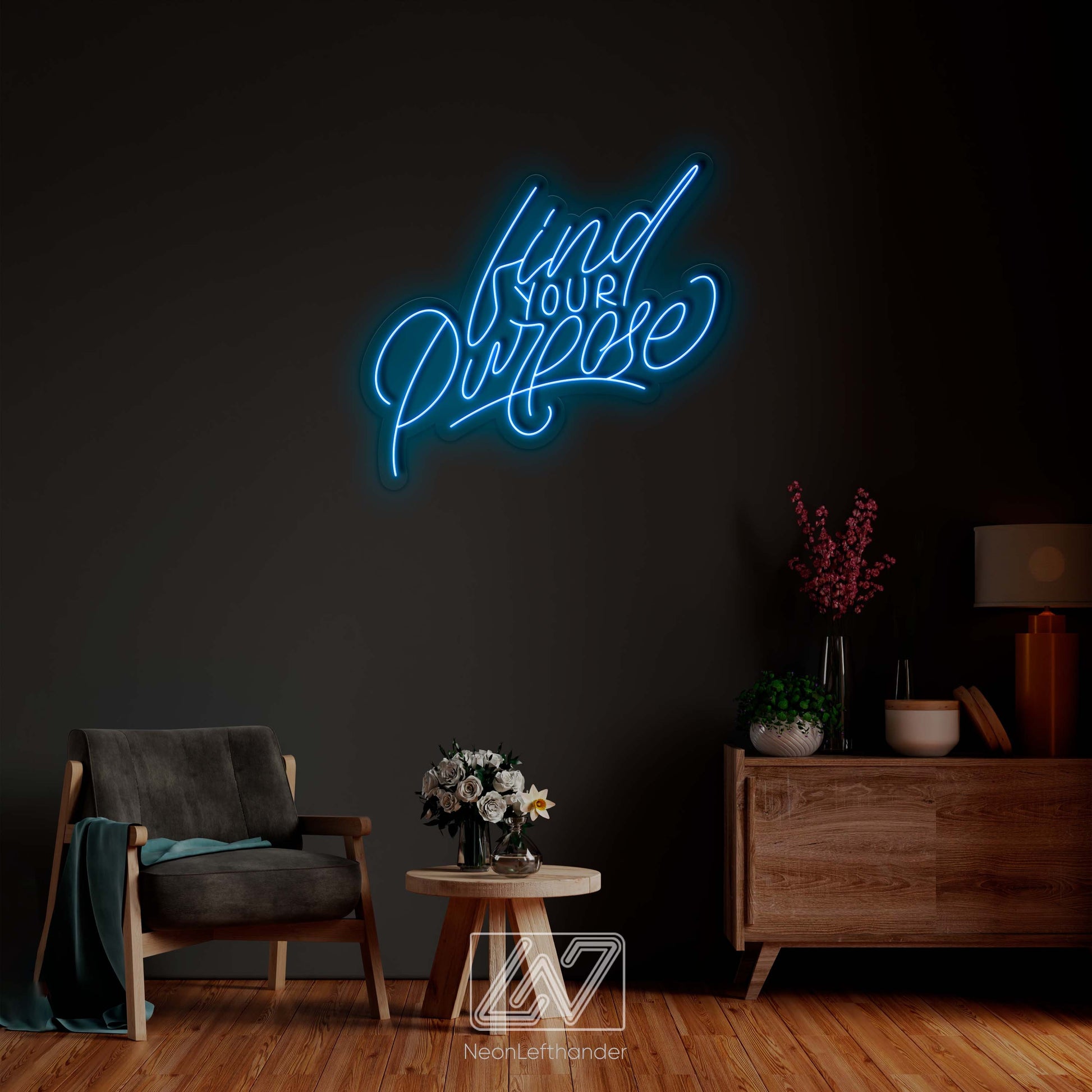 Find Your Purpose - LED Neon Sign, Vibe Neon Sign, Inspiration Neon Sign, Neon Sign Bedroom, Funny Neon Sign, Inspiration Quote Led Sign