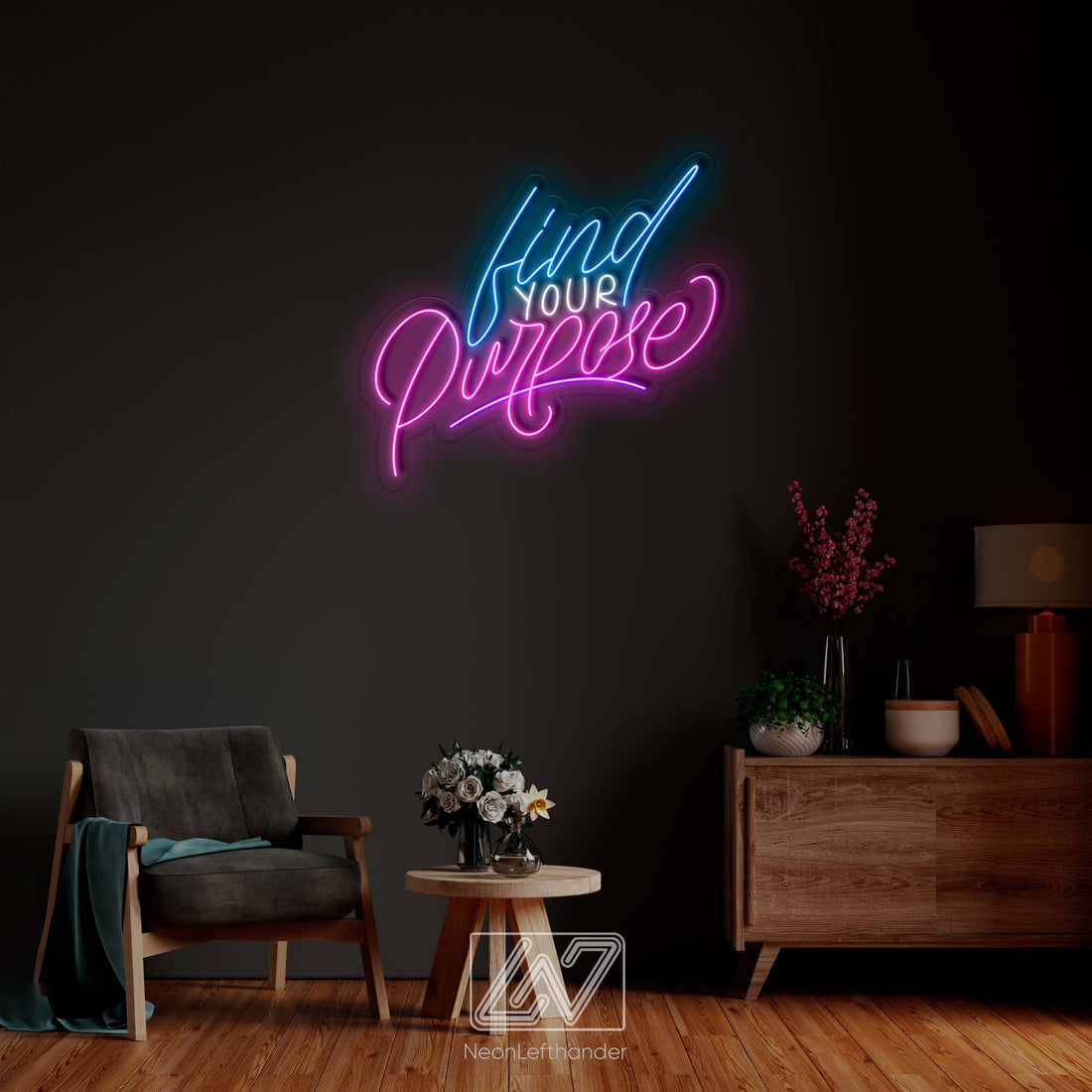 Find Your Purpose - LED Neon Sign, Vibe Neon Sign, Inspiration Neon Sign, Neon Sign Bedroom, Funny Neon Sign, Inspiration Quote Led Sign