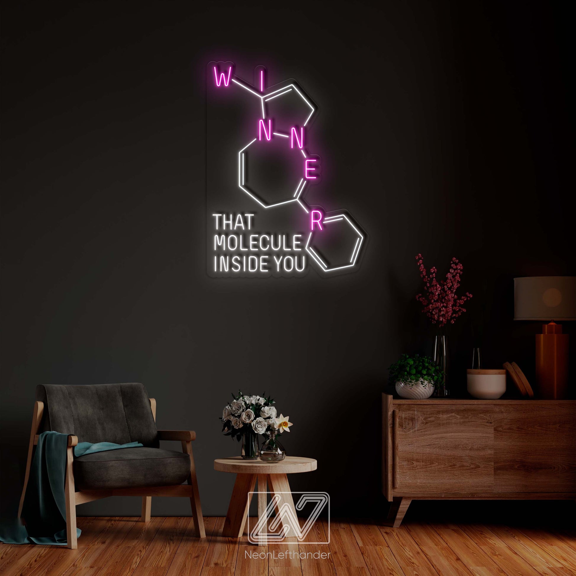 Winner - LED Neon Sign, Custom Neon Sign, Motivation Neon Sign, Inspiration Neon Light, Vibe Neon Sign, Molecule, Chemical Formula Neon Sign