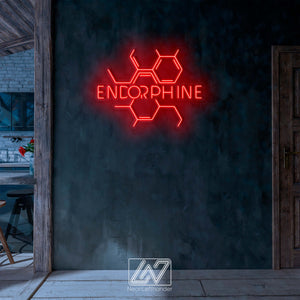 Endorphine - LED Neon Sign, Happy Hormone, Molecular Structure, Chemistry Decor, Euphoria Molecule