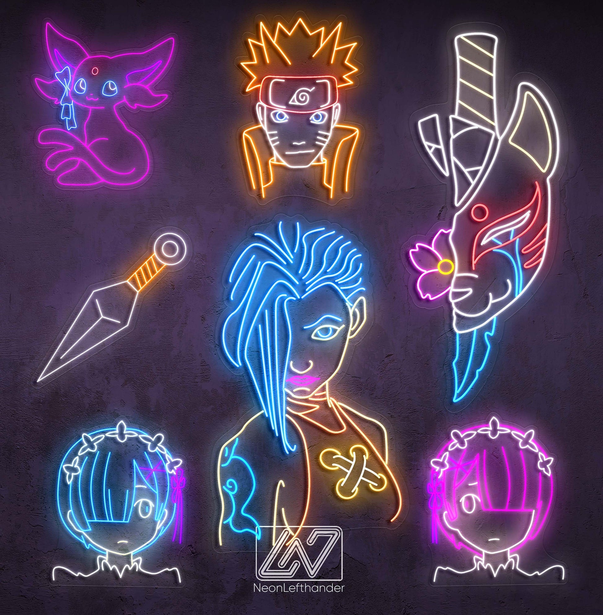 Custom Hero Neon Sign - Neon Anime wall ART, Anime, Cartoon Character, Jinx | Arcane, Evangelion, Rick, Morty, cartoon wall decor