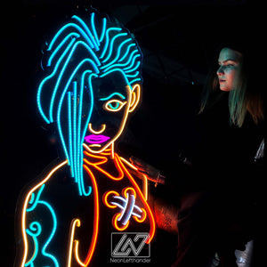 Custom Hero Neon Sign - Neon Anime wall ART, Anime, Cartoon Character, Jinx | Arcane, Evangelion, Rick, Morty, cartoon wall decor