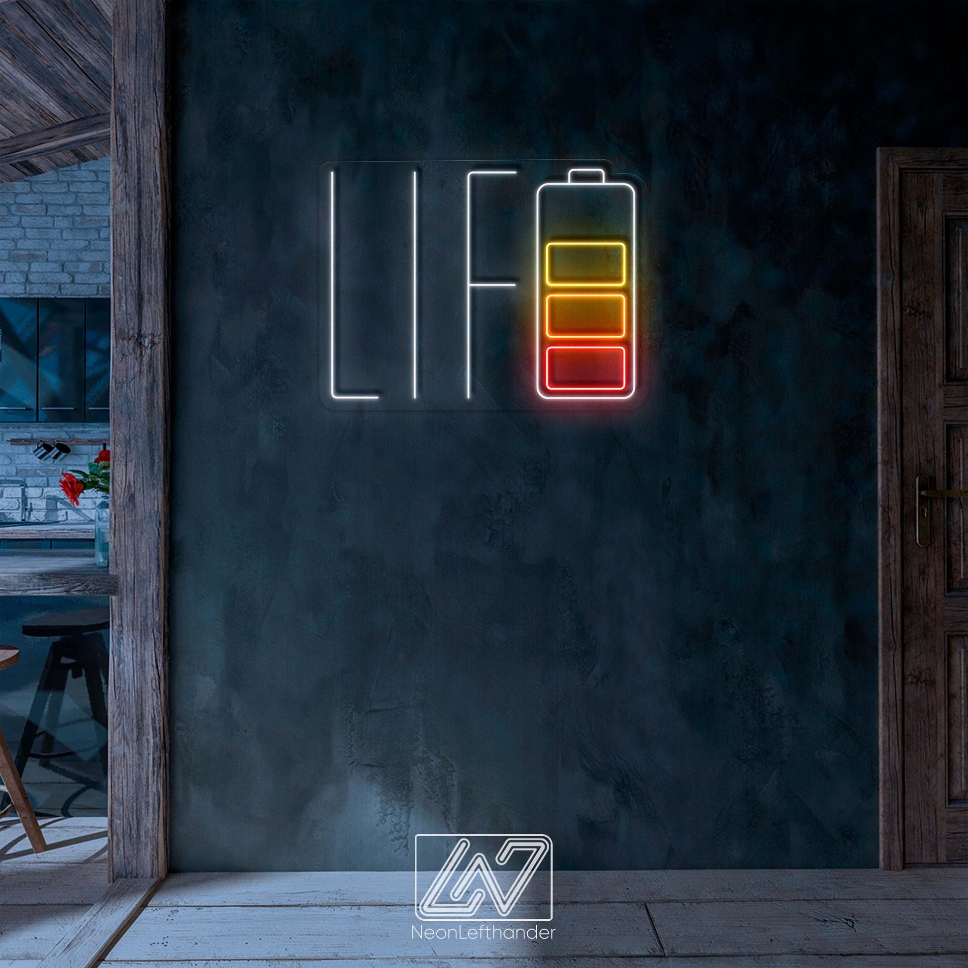 Life neon sign adding modern decor to home or office space. Great gift for friends and family.