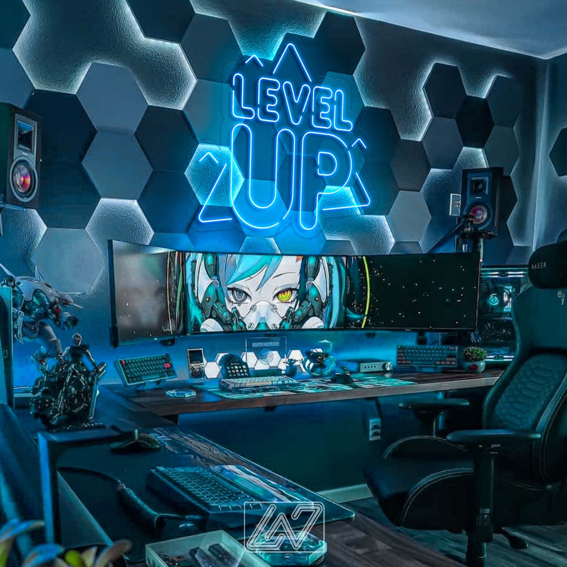 Level UP - LED Neon Sign, games Neon Sign, Games Character, Neon Game Zone,Player Led Sign,Stream Light Sign, Twitch, Game room