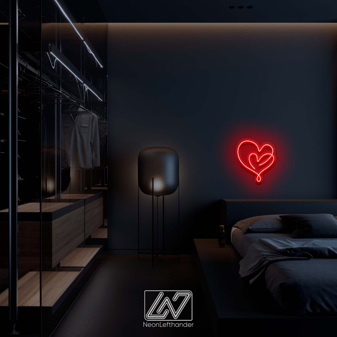 Hearts - LED Neon Sign, Romantic Gift for Valentine's Day and Stylish Decor Element for Bedrooms and a Chic Addition to Wedding Ambiance