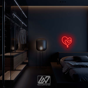 Hearts - LED Neon Sign, Romantic Gift for Valentine's Day and Stylish Decor Element for Bedrooms and a Chic Addition to Wedding Ambiance