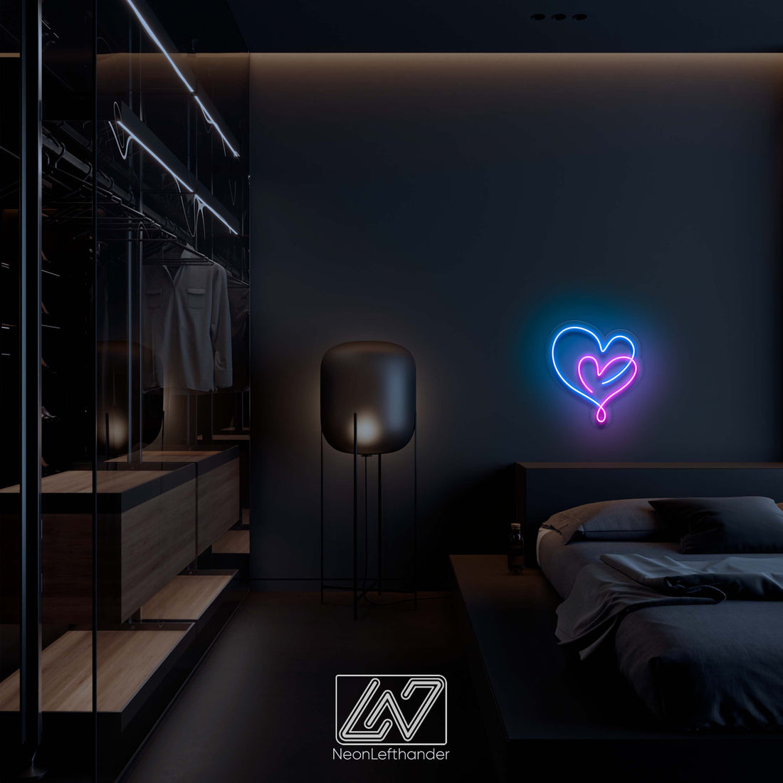 Hearts - LED Neon Sign, Romantic Gift for Valentine's Day and Stylish Decor Element for Bedrooms and a Chic Addition to Wedding Ambiance