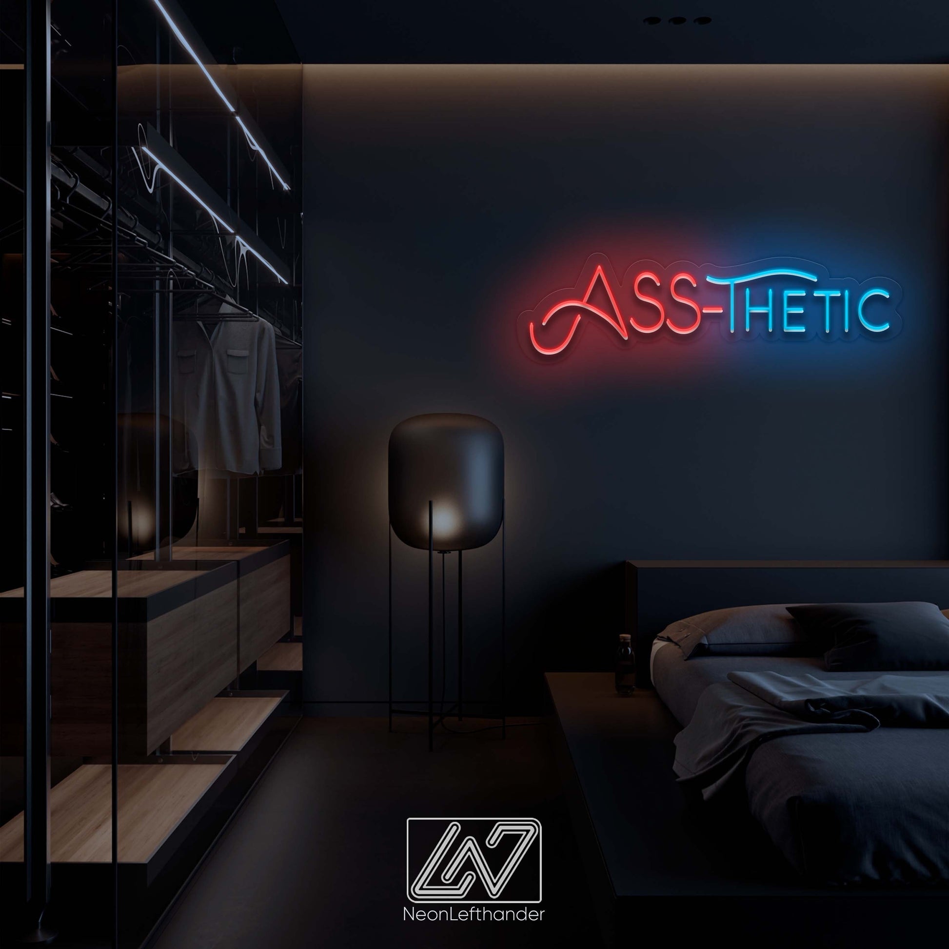 Ass-Thetic - LED Neon Sign, Interior Decor, Room decor, Wall Decor, Custom Sign, Neon For Home