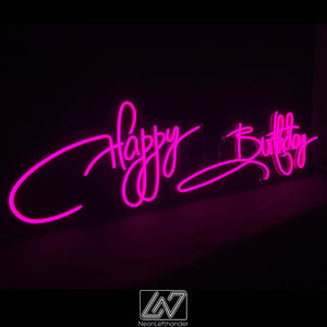 Happy Birthday - LED Neon Sign, Birthday Present, Kids Birthday Party Neon Sign, Birthday Backdrop Sign, Event Decor, Backdrop Decorations