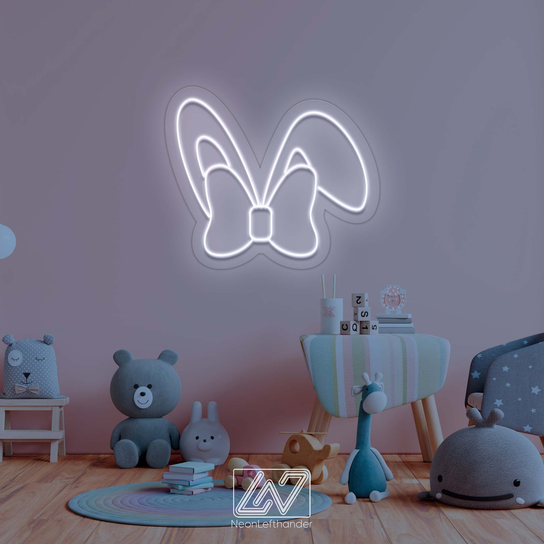 Bunny Ears - Neon Fairytale in Your Room! Neon Sign Gift for a Child&#39;s Room