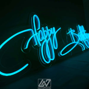 Happy Birthday - LED Neon Sign, Birthday Present, Kids Birthday Party Neon Sign, Birthday Backdrop Sign, Event Decor, Backdrop Decorations