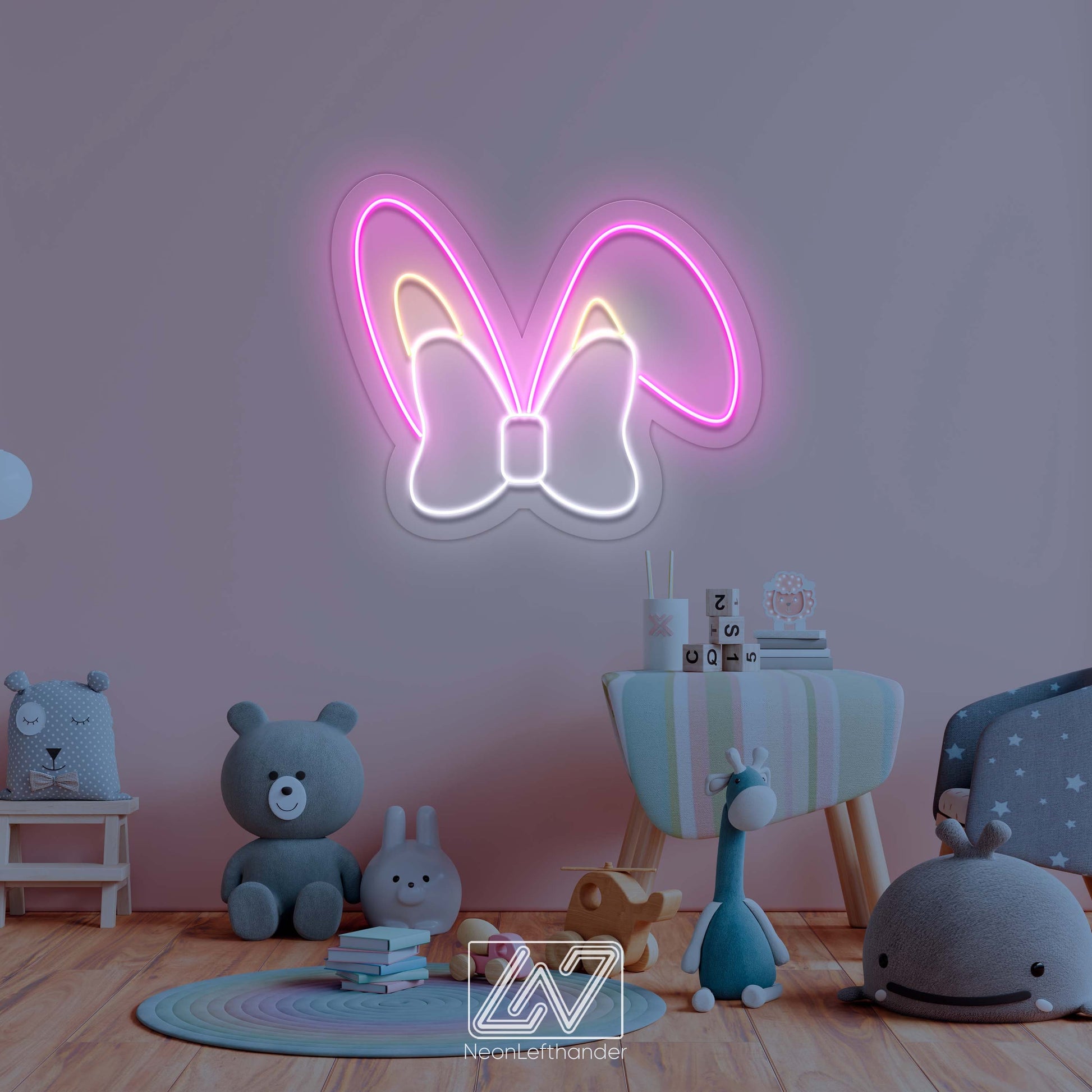 Bunny Ears - Neon Fairytale in Your Room! Neon Sign Gift for a Child&#39;s Room