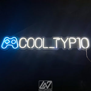 Custom Gamepad Username - LED Neon Sign, YouTube Neon Light, Gamer Gifts, Cybersport Gamer Room Decor, Gift for Influencer, Twitch Streamer