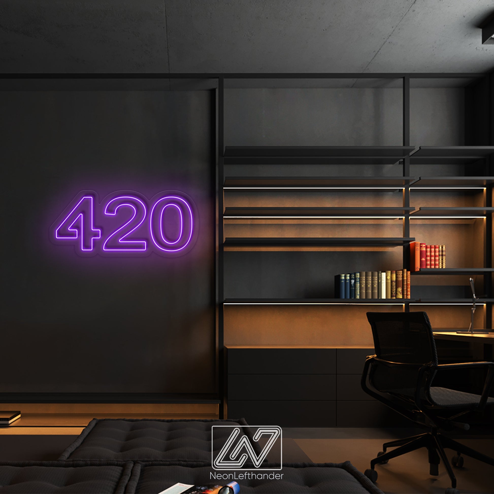 420 - LED Neon Sign, Smoke led sign, Stoner neon sign, Weed Leaf Neon Sign, Bedroom Light, Its 420 Somewhere