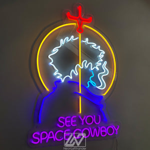 Cowboy - LED Neon Anime Wall Art, Anime, Cartoon Character, Game Room Light, Personalized Gifts, Kids Room Decor, See You Space Cowboy