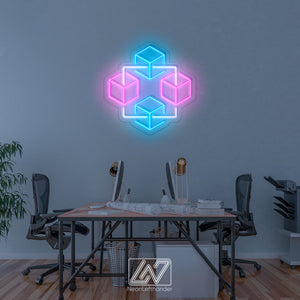 Blockchain - LED Neon Sign, Bedroom neon sign, Crypto neon sign, Neon Lights, Crypto