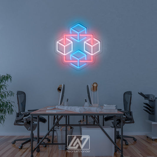 Blockchain - LED Neon Sign, Bedroom neon sign, Crypto neon sign, Neon Lights, Crypto