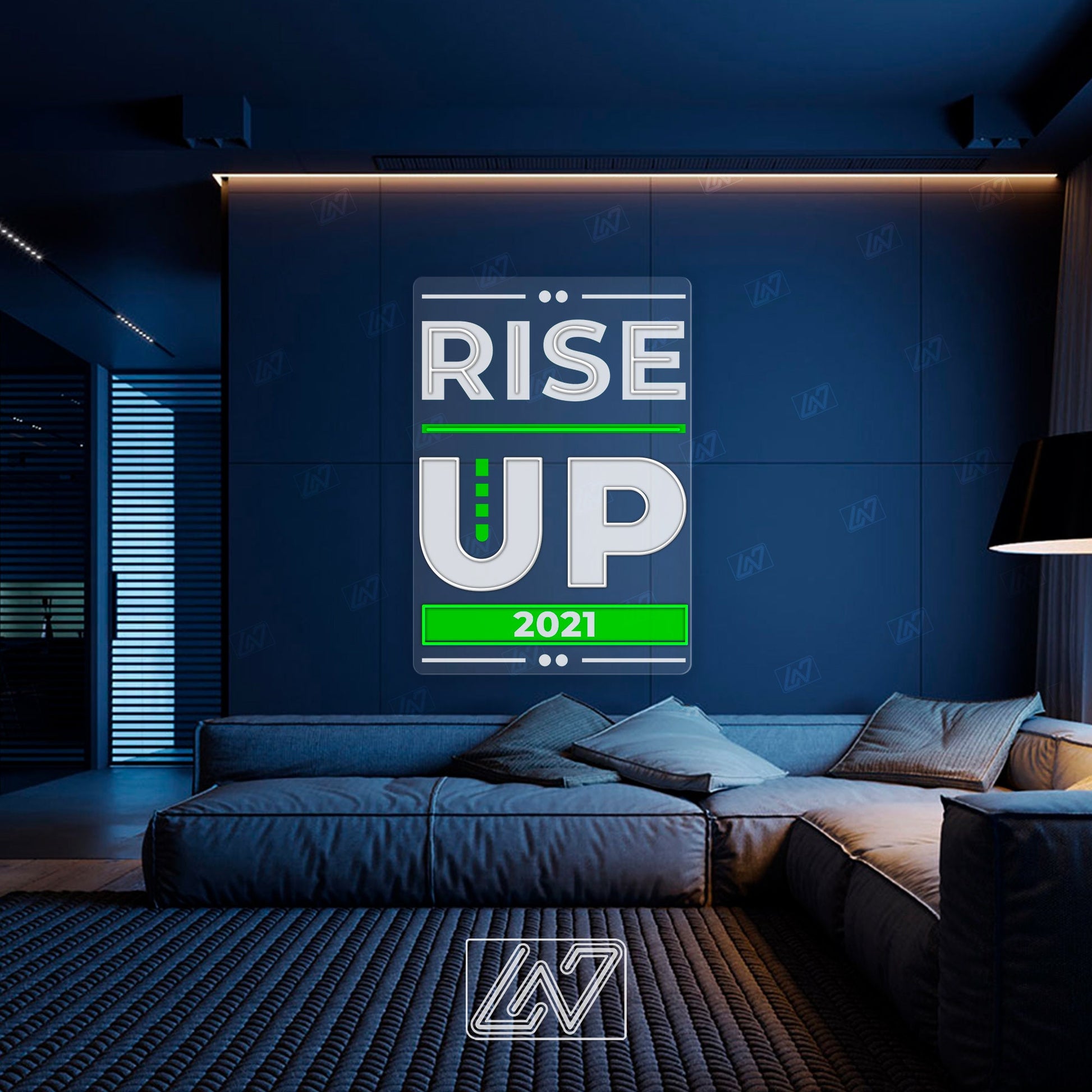 Rise Up and Overcome - LED Neon Sing with UV Print, Inspiration Neon Sign, Neon Sign Bedroom, Motivation Quote Led Sign