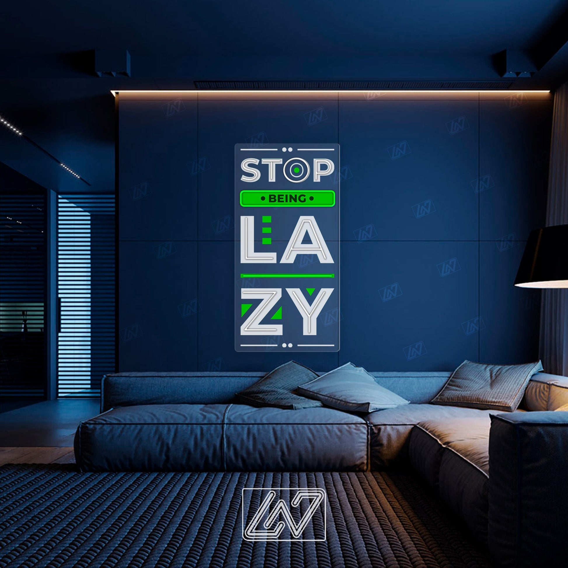 Stop Being Lazy - LED Neon Sing, Inspiration Neon Sign, Neon Sign Bedroom, Motivation Quote Led Sign