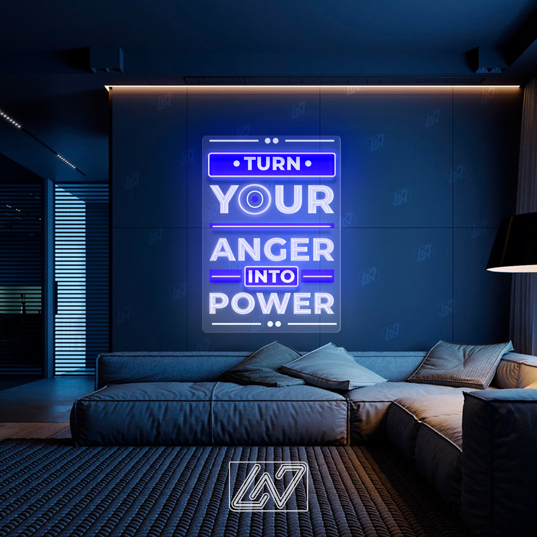 Turn Your Anger Into Power - LED Neon Sing, Inspiration Neon Sign, Neon Sign Bedroom, Motivation Quote Led Sign