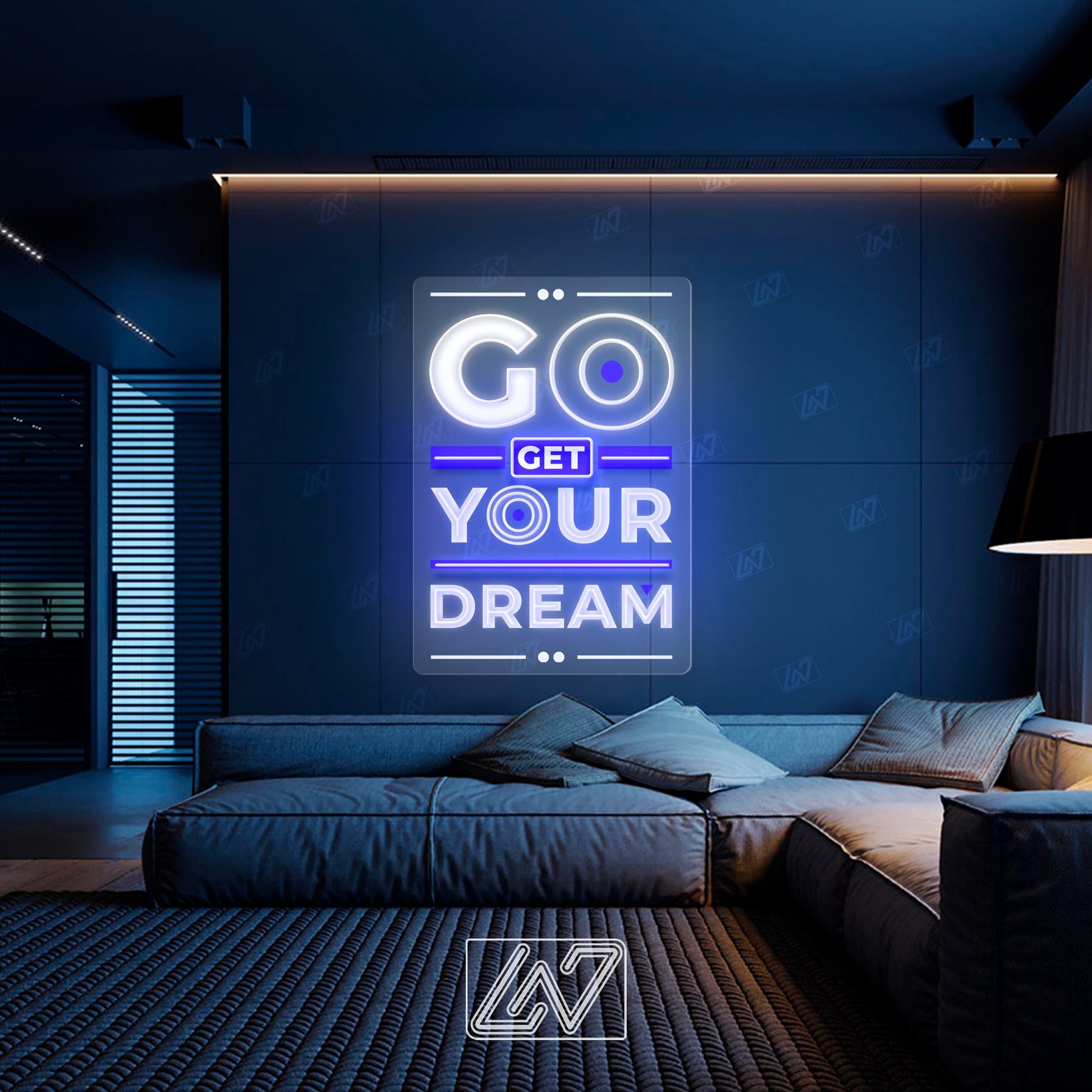 Go Get Your Dream - LED Neon Sing with UV Print, Inspiration Neon Sign, Neon Sign Bedroom, Motivation Quote Led Sign