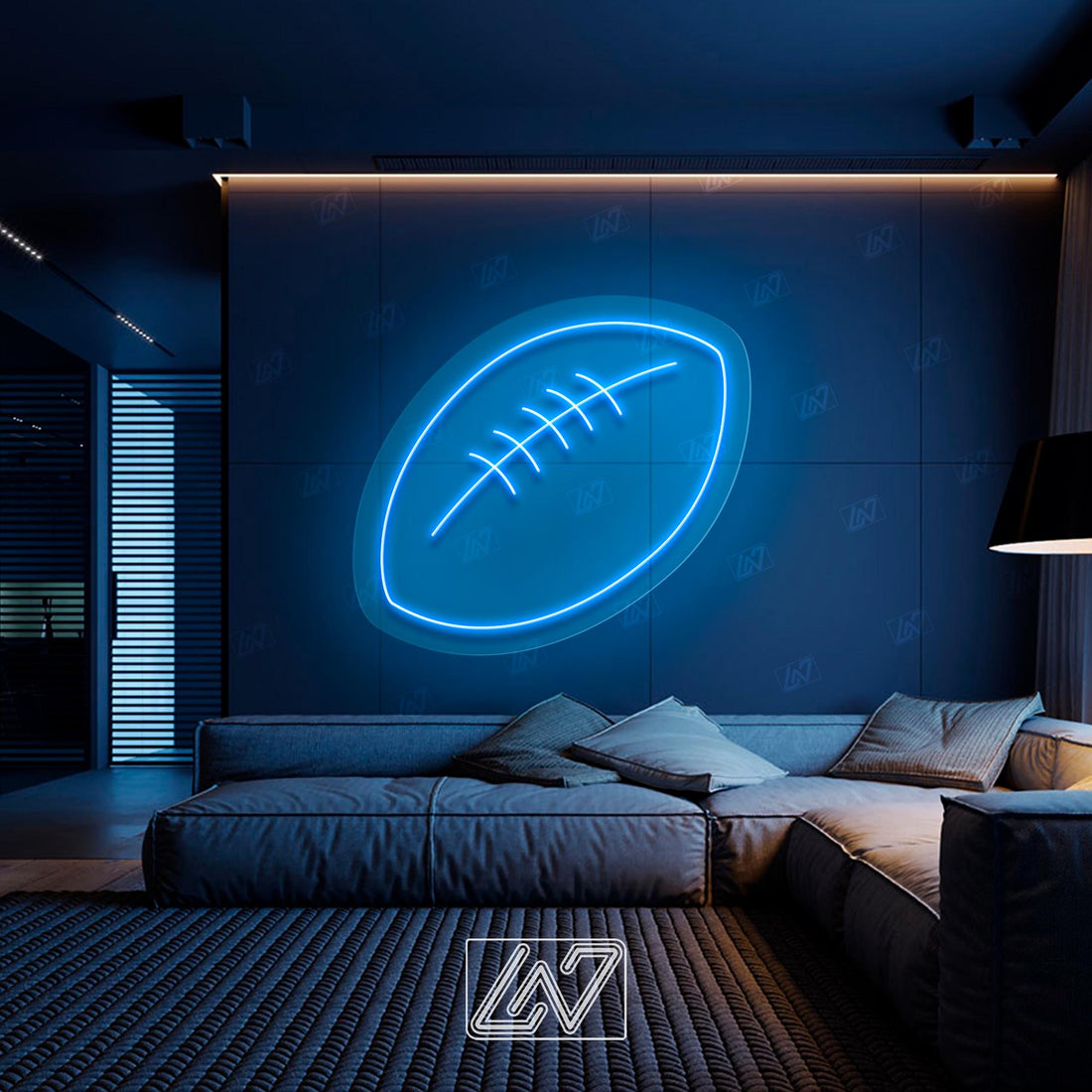 Rugby Ball - LED Neon Sign, Tennis Player Wall Decor, Sport Led Neon Sign, Decor for Kids Room, Sport Signs