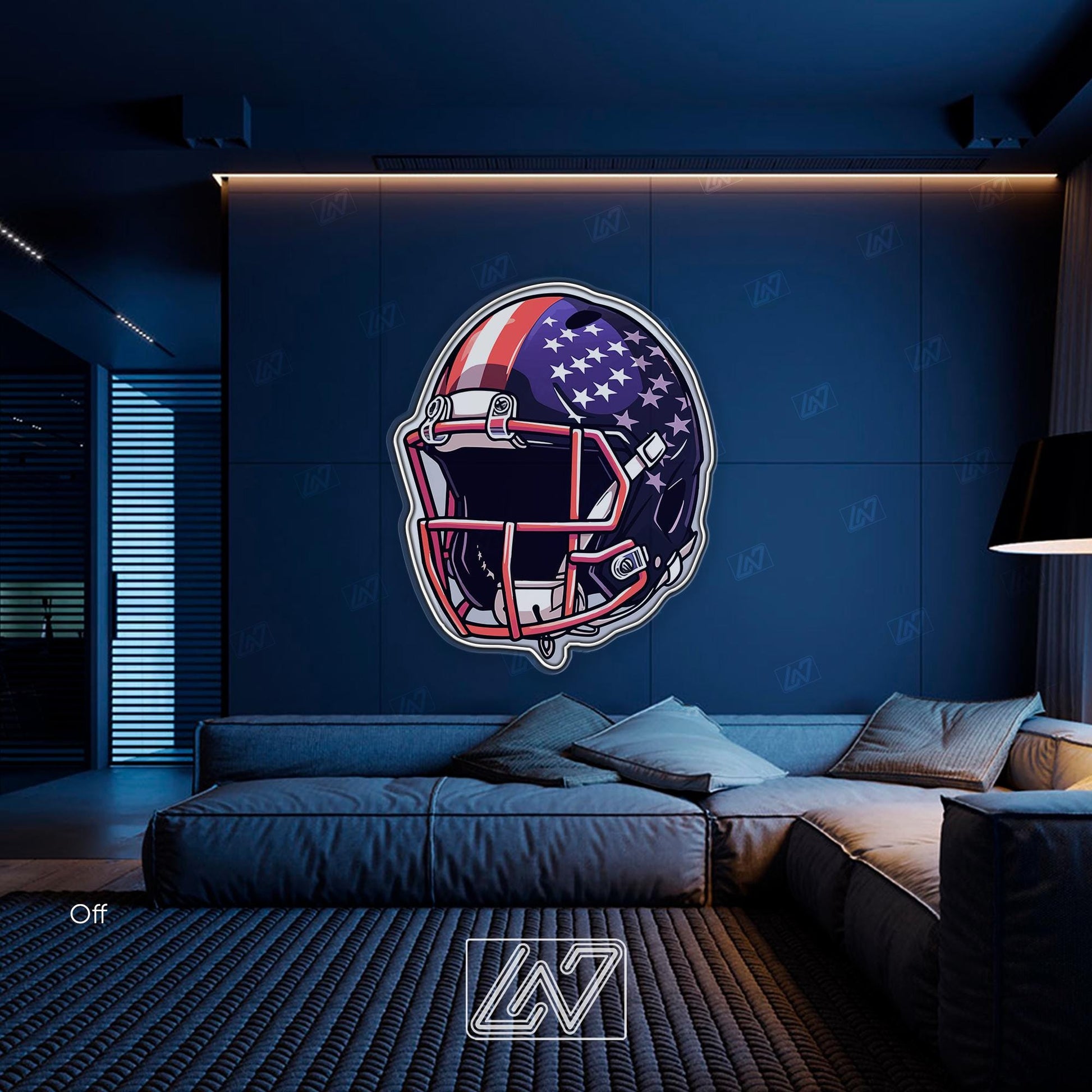 NFL Helmet - LED Neon Sign with UV Print, American Football Sign, Motivation Neon Sign, Inspiration Quote Led Sign