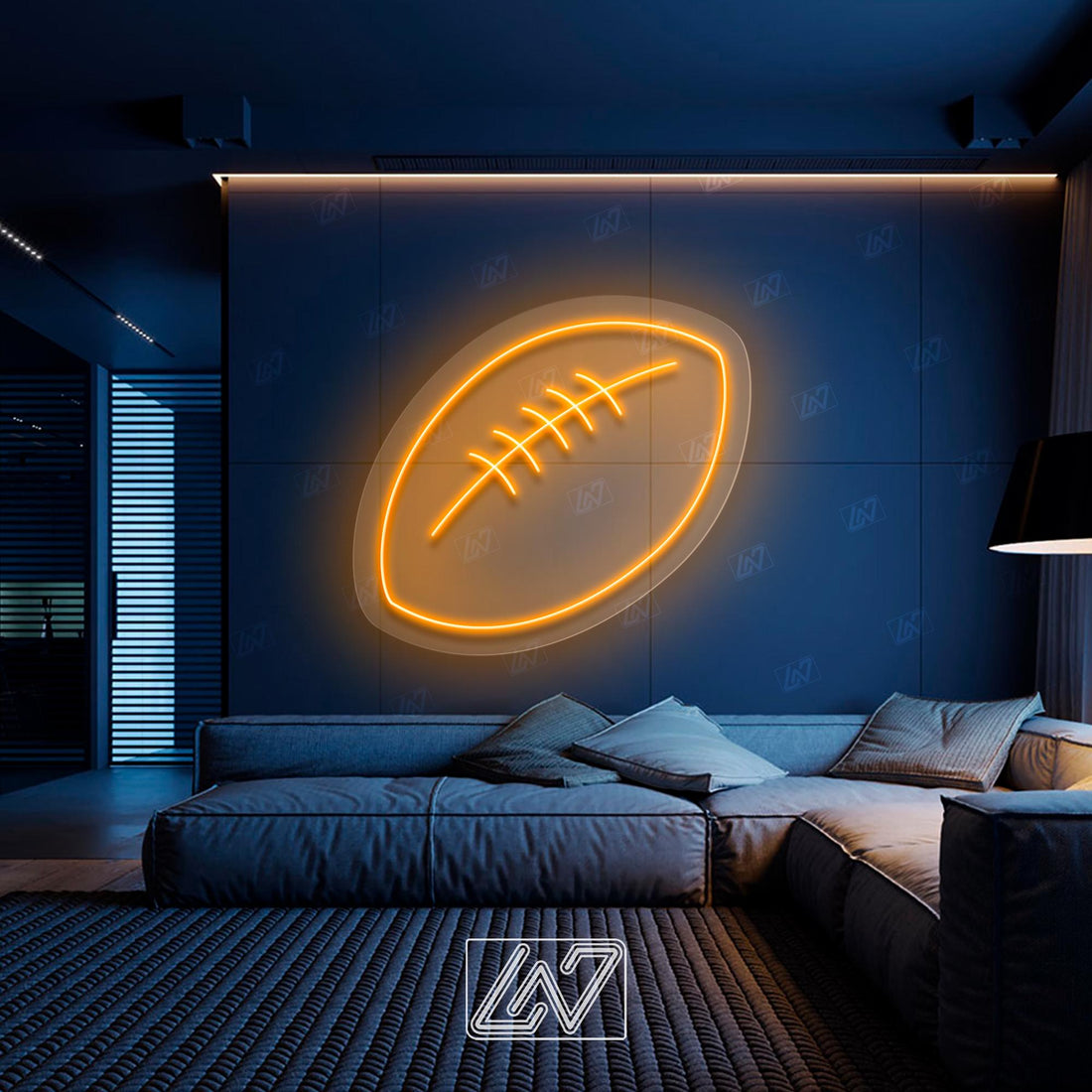 Rugby Ball - LED Neon Sign, Tennis Player Wall Decor, Sport Led Neon Sign, Decor for Kids Room, Sport Signs