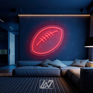 Rugby Ball - LED Neon Sign, Tennis Player Wall Decor, Sport Led Neon Sign, Decor for Kids Room, Sport Signs