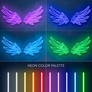 Cyberpunk Mecha Wings 2.0 - LED Neon Sign, Event Decor, Neon Wings, Neon Lights, Photo Zone, Party Decor, Neon Sign Art