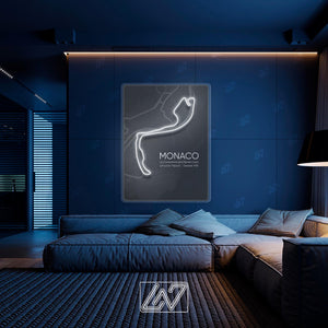 Circuit de Monaco - LED Neon Sign , Sport Interior Decor, Open-Wheel Car Neon Lights, Car Bedroom Neon Sign, Grand Prix circuit