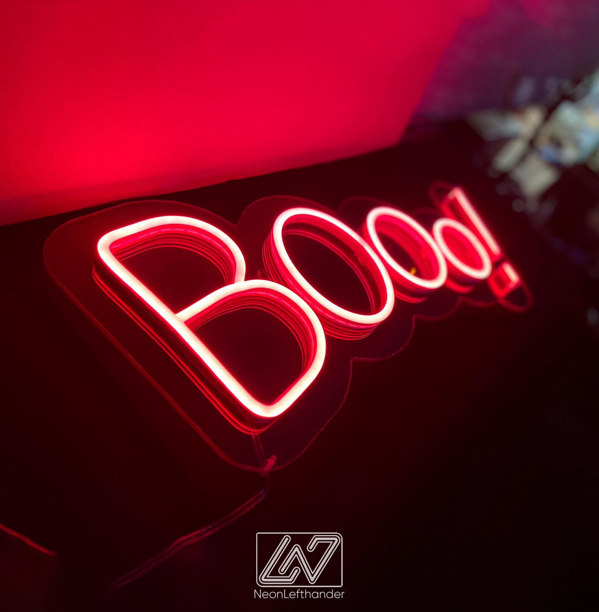 Booo! - LED Neon Sign, Spooky Halloween Led Decor, Scary Halloween, Halloween Light Decor, Custom Neon Sign