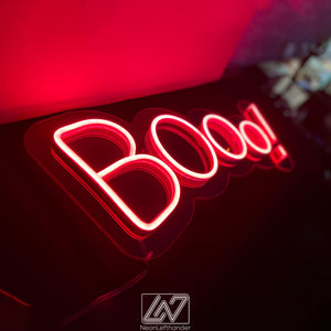 Booo! - LED Neon Sign, Spooky Halloween Led Decor, Scary Halloween, Halloween Light Decor, Custom Neon Sign