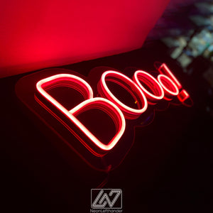 Booo! - LED Neon Sign, Spooky Halloween Led Decor, Scary Halloween, Halloween Light Decor, Custom Neon Sign