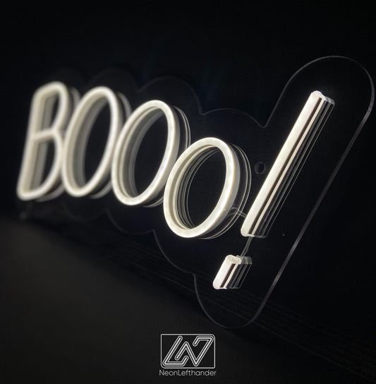 Booo! - LED Neon Sign, Spooky Halloween Led Decor, Scary Halloween, Halloween Light Decor, Custom Neon Sign