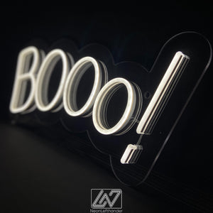 Booo! - LED Neon Sign, Spooky Halloween Led Decor, Scary Halloween, Halloween Light Decor, Custom Neon Sign